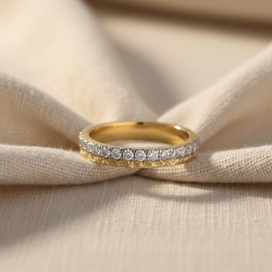 CZ Eternity Band, Rose Gold Plated Sterling Silver Stackable Ring 2