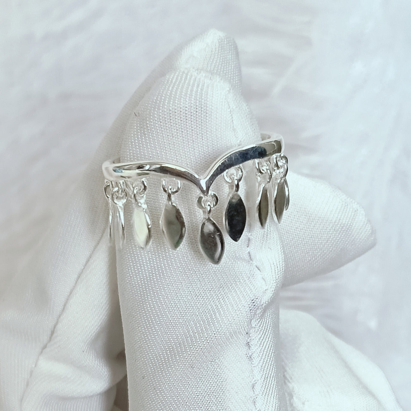 Vintage Drop Ring in 925 Sterling Silver for Women | Handmade Silver Gift Ring USA