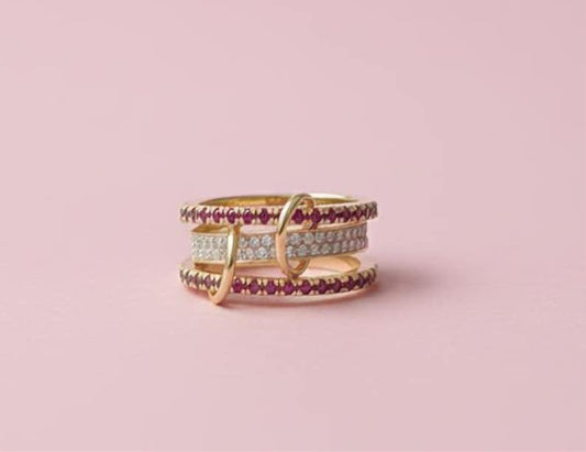 Ruby_Diamond_Interlocking_Ring_14k_Gold_Multi_Linked_Connected_Band_davika