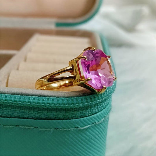 Unique Vintage Solitaire Ruby Ring Hexagon Engagement 925 Silver Jewelry jewels devika