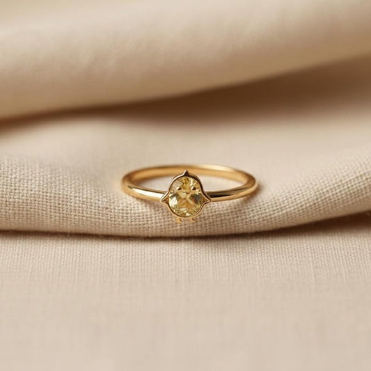 Yellow Chick Ring 14K Gold Plated 925 Sterling Silver, Citrine CZ Bird Ring, Cute Animal Nature Jewelry for Women 4