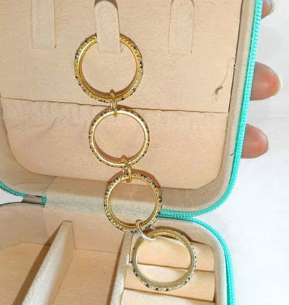 Blue Sapphire Diamond Interlocking Ring 925 Sterling Silver Spinner Three Band Wedding Ring 1 devika