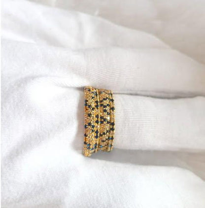 Blue Sapphire Diamond Interlocking Ring 925 Sterling Silver Spinner Three Band Wedding Ring gemstonejewelsdevika