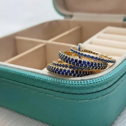 Blue Sapphire Interlocked Ring 925 Sterling Silver Eternity Connected Stacking Wedding Jewelry DEVIKA JEWELRY