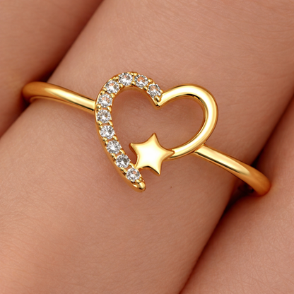 Diamond Birthstone Ring in 14K Yellow Vermeil – Handmade Fine Birthday & Christmas Jewelry