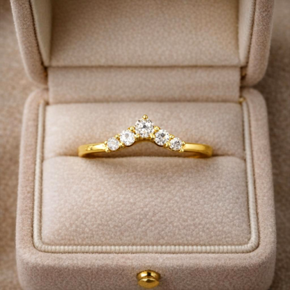 Diamond Crown 14k Yellow Gold Ring 925 Solitaire Silver Ring  devikagemsjewels