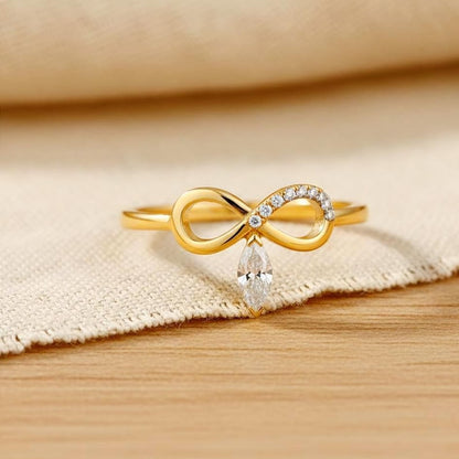 Diamond Infinity Ring for Women | Gold Plated Sterling Silver  2