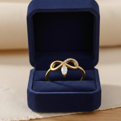 Diamond Infinity Ring for Women | Gold Plated Sterling Silver  3