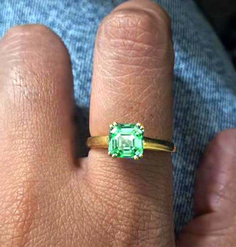 Flawless Ascher Green Sapphire Ring 1