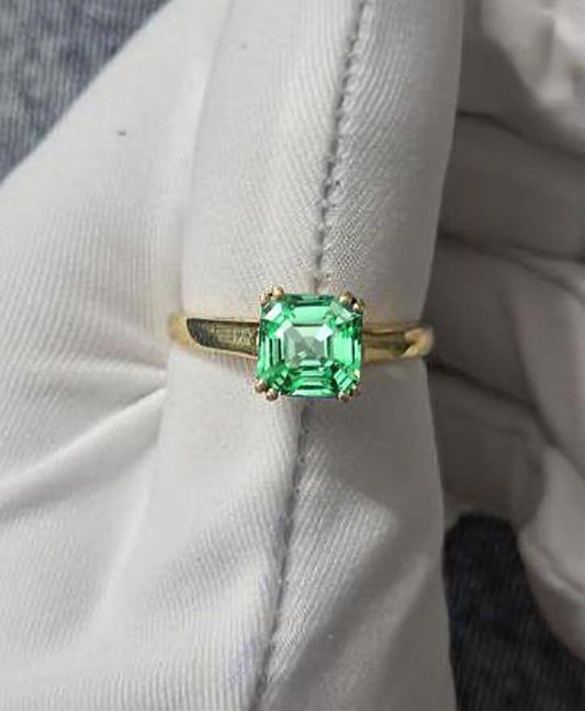 Flawless Ascher Green Sapphire Ring 3