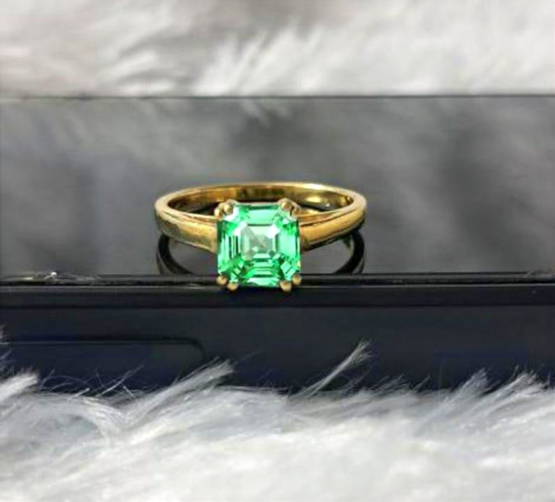 Flawless Ascher Green Sapphire Ring 4