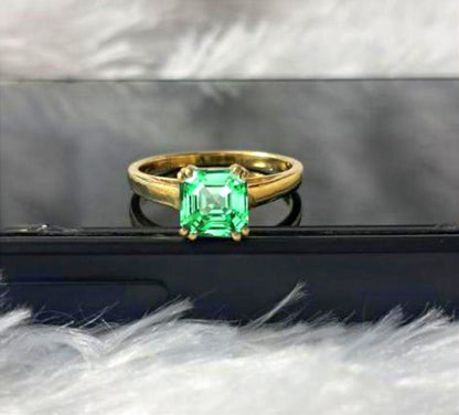 Flawless Ascher Green Sapphire Ring 4