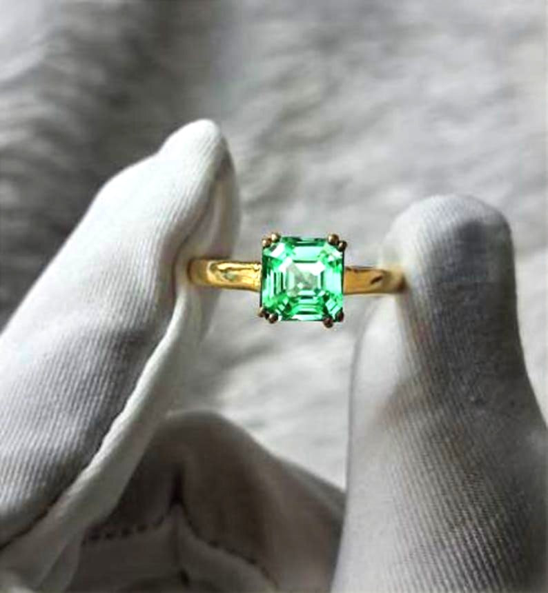 Flawless Ascher Green Sapphire Ring 5