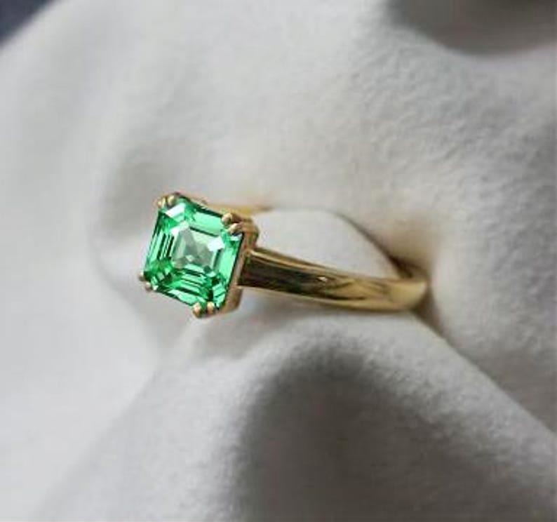 Flawless Ascher Green Sapphire Ring 6