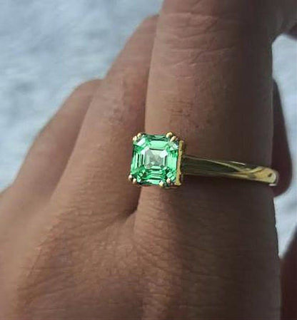 Flawless Ascher Green Sapphire Ring 8