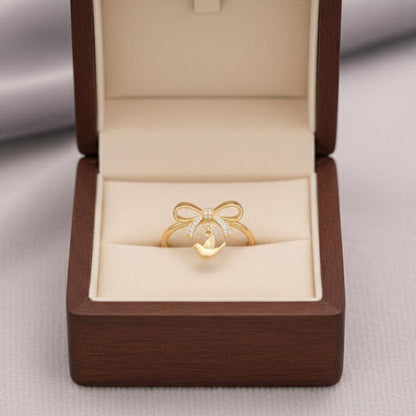 Handmade Bow Bird CZ Ring Gold Plated 925 Sterling Silver | Pink Pave Charm Minimalist Valentine Gift deviakgemstone