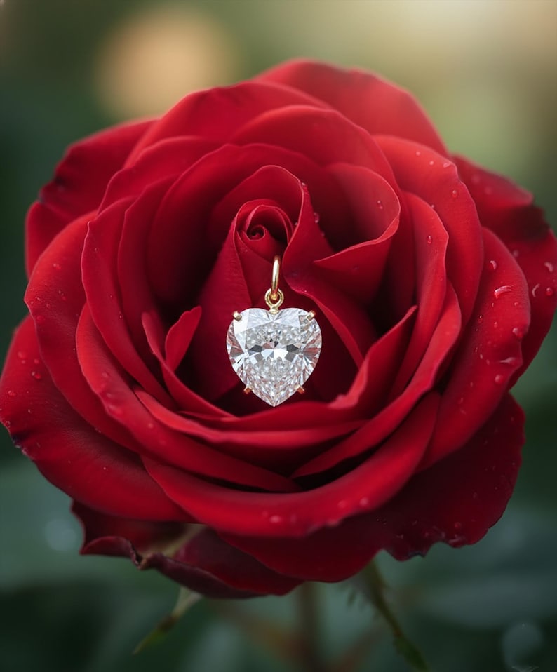 Heart Diamond Pendant Necklace | 925 Sterling Silver Love Charm Jewelry daviika