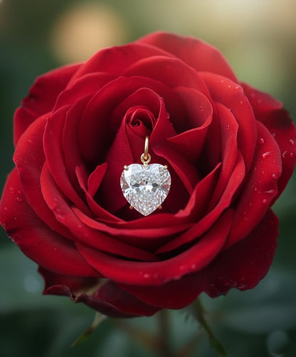 Heart Diamond Pendant Necklace | 925 Sterling Silver Love Charm Jewelry daviika