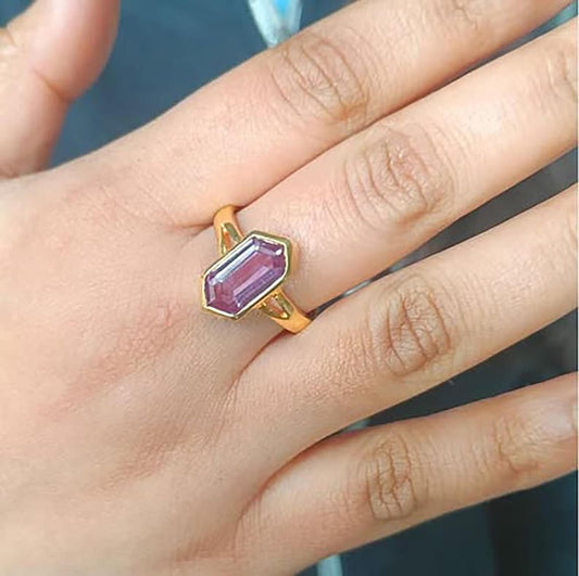 Hexagon Alexandrite Ring | 925 Sterling Silver | 14k Gold Vermeil davikagems