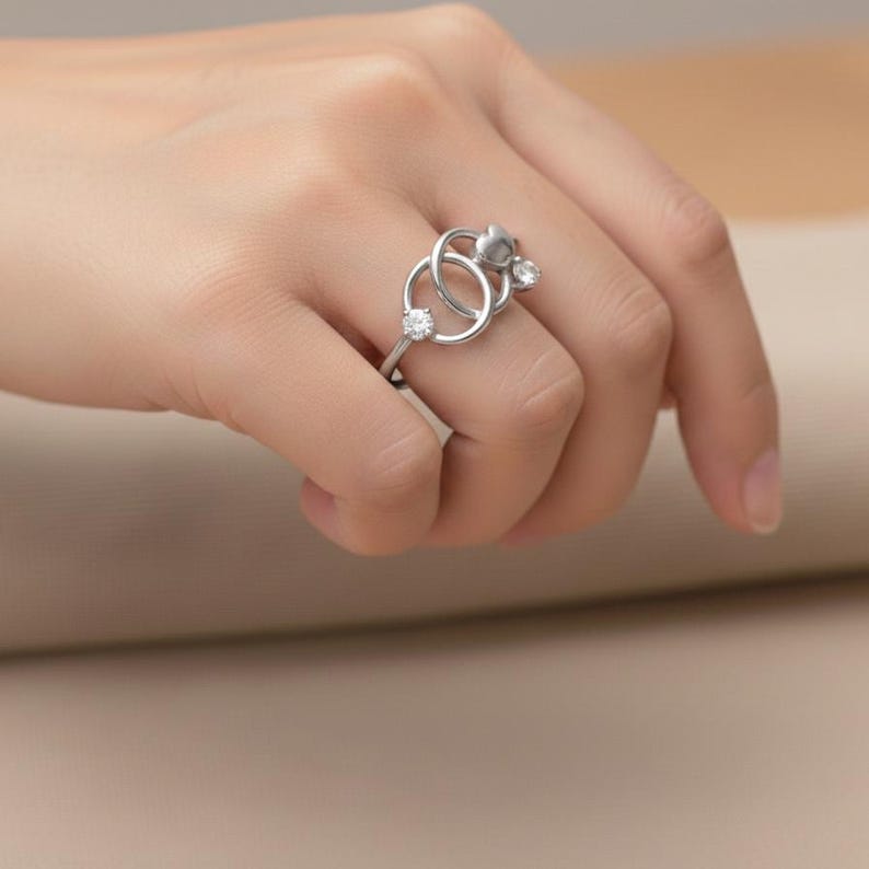 Interlocked Heart Ring | CZ Sterling Silver 1
