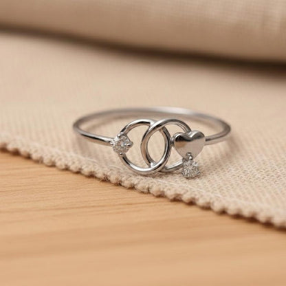 Interlocked Heart Ring | CZ Sterling Silver 2