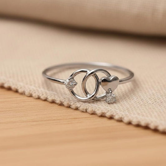 Interlocked Heart Ring | CZ Sterling Silver 2