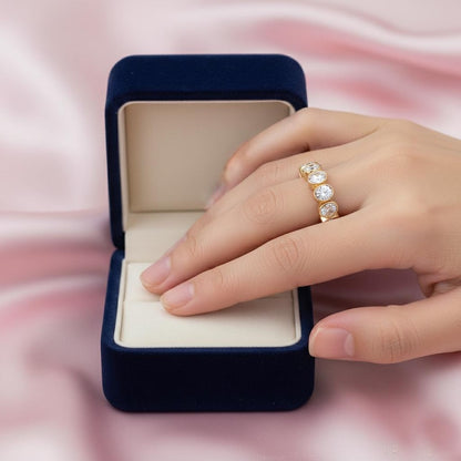 Oval Diamond Wedding Band 925 Sterling Silver Full Eternity Ring Promise Ring