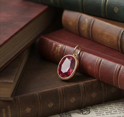 Oval Ruby Pendant 925SterlingSilver Charm Statement Jewelry Handmade Charm  3