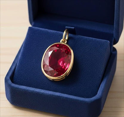 Oval Ruby Pendant 925SterlingSilver Charm Statement Jewelry Handmade Charm  5