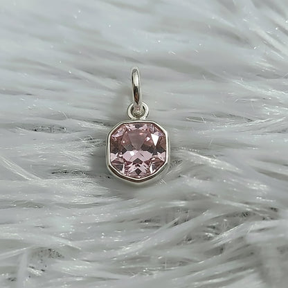 Pink Sapphire Octagon Pendant 925 Silver USA gemstonedevika