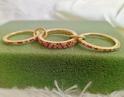 Ruby Diamond Interlocking Spinner Multi linked Band in 925 Silver  devikajewels