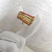 Ruby Interlocking Band 925 Sterling Silver Eternity Band Diamond Connected Stacker Ring 7