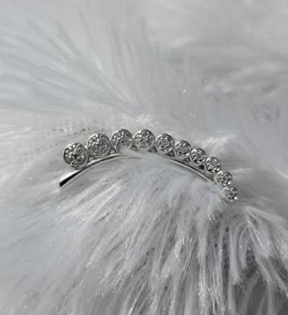 Handmade Diamond Graduation Ear Climber in 925 Sterling Silver – Fine Piercing Jewelry