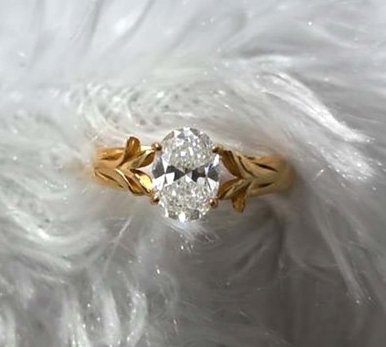 AAA Flawless Diamond Solitaire Stacking Ring in 925 Sterling Silver – 14K Yellow Plated Birthstone Jewelry